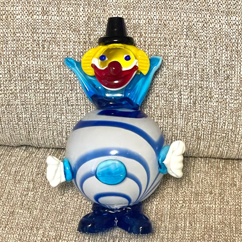 Vintage Hand Blown Glass Clown